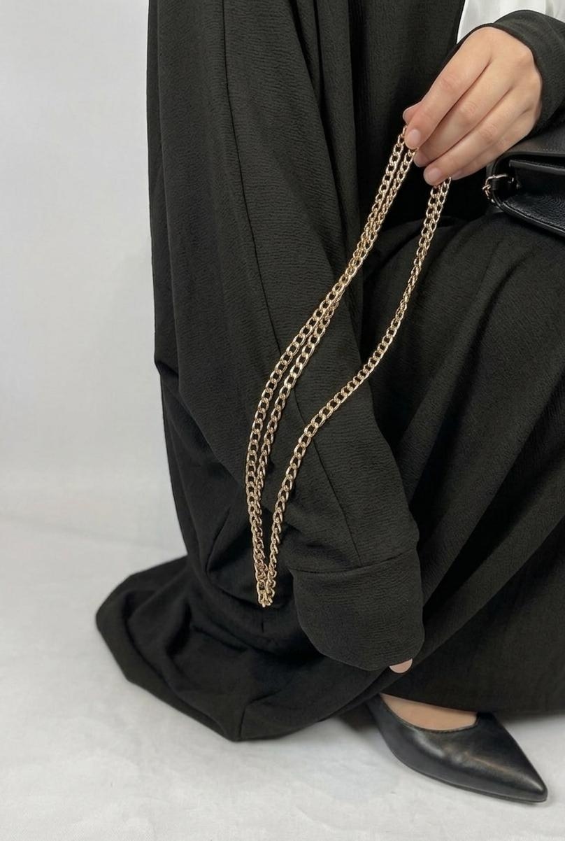 AL Qaswah Pure Black Abaya