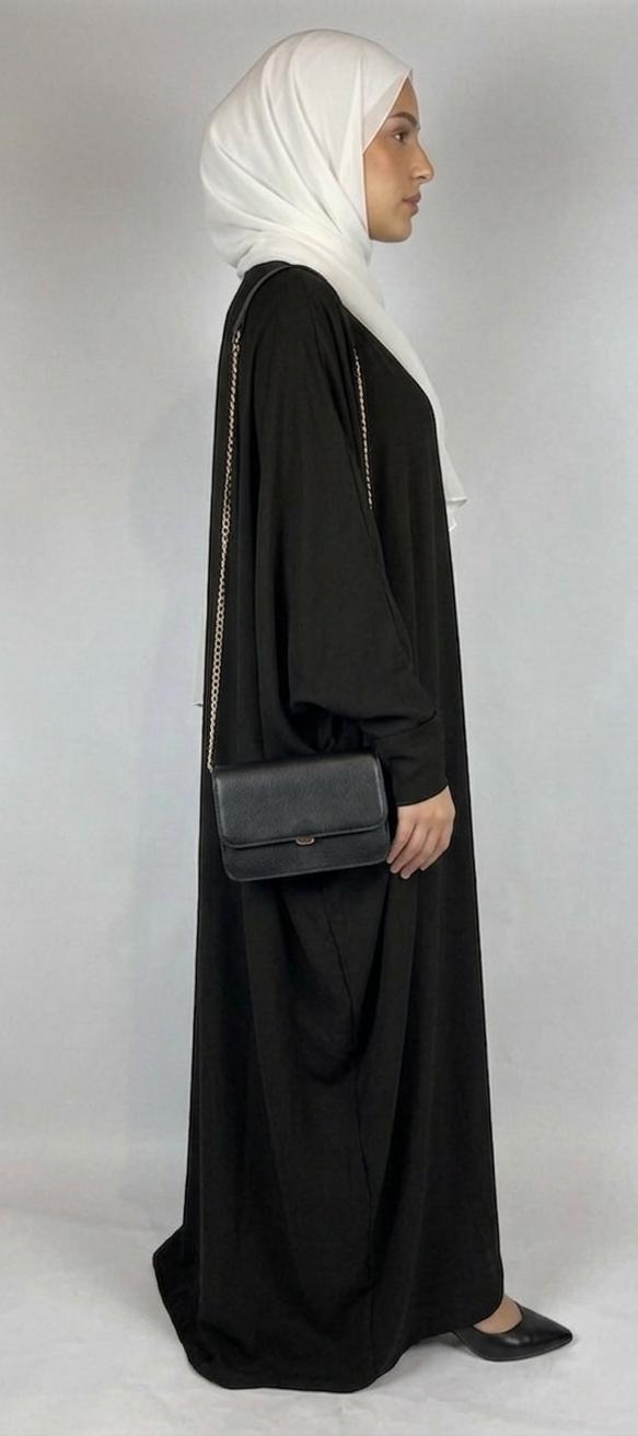 AL Qaswah Pure Black Abaya