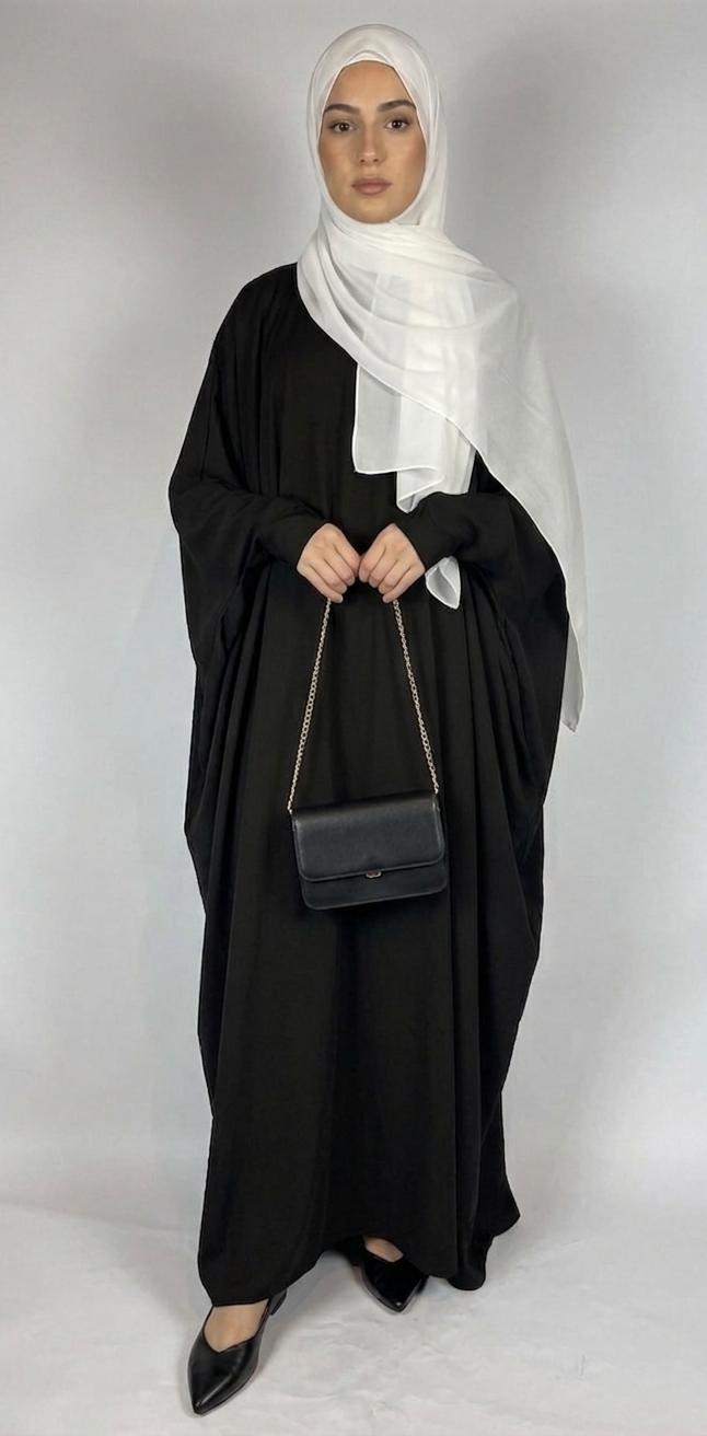 AL Qaswah Pure Black Abaya