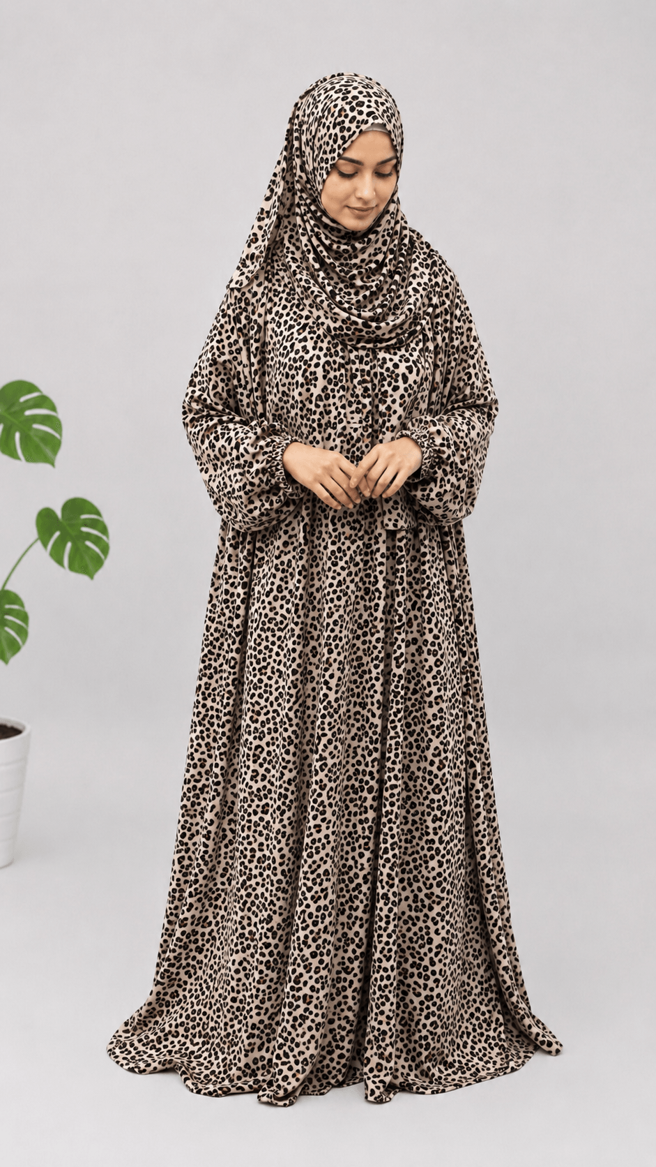 Shifa Leopard Print Prayer Dress - Loose Fit