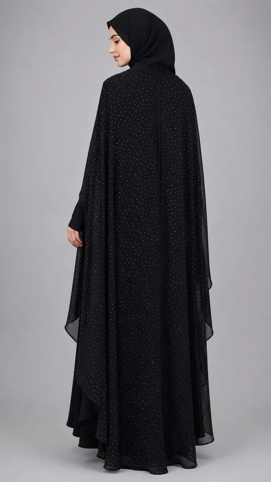 Elara Stone Cape Abaya