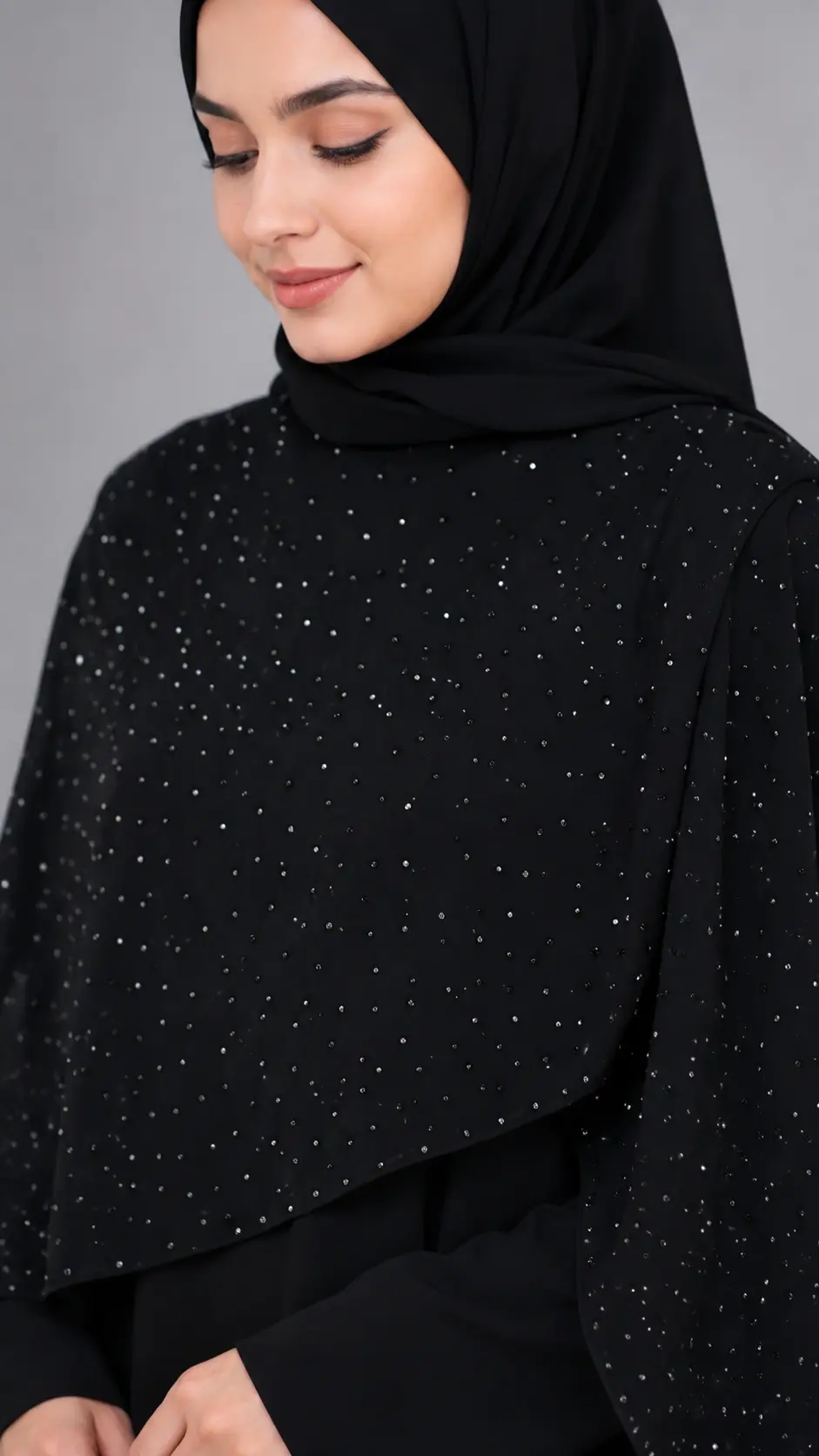 Elara Stone Cape Abaya