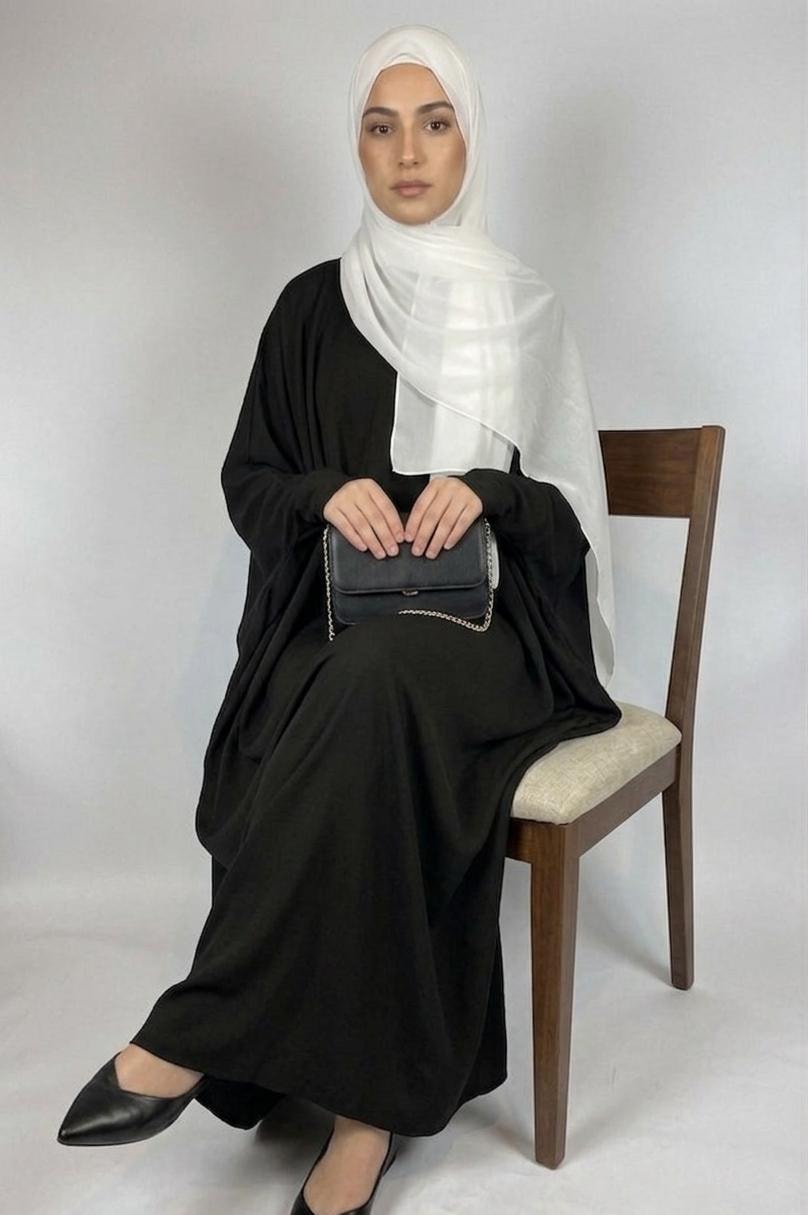 AL Qaswah Pure Black Abaya
