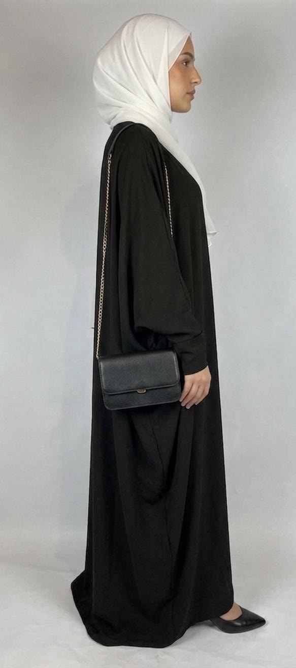 AL Qaswah Pure Black Abaya