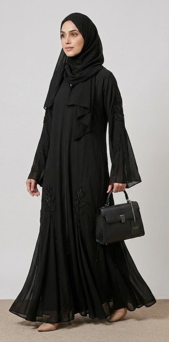 The Onyx petal Abaya