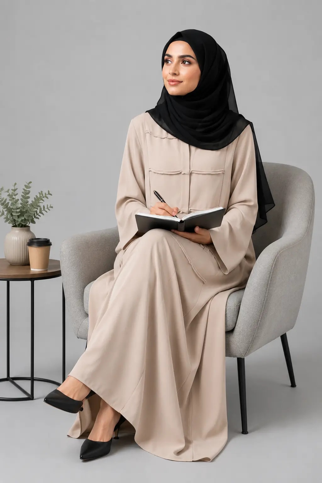 The Beige Noor Classic Abaya