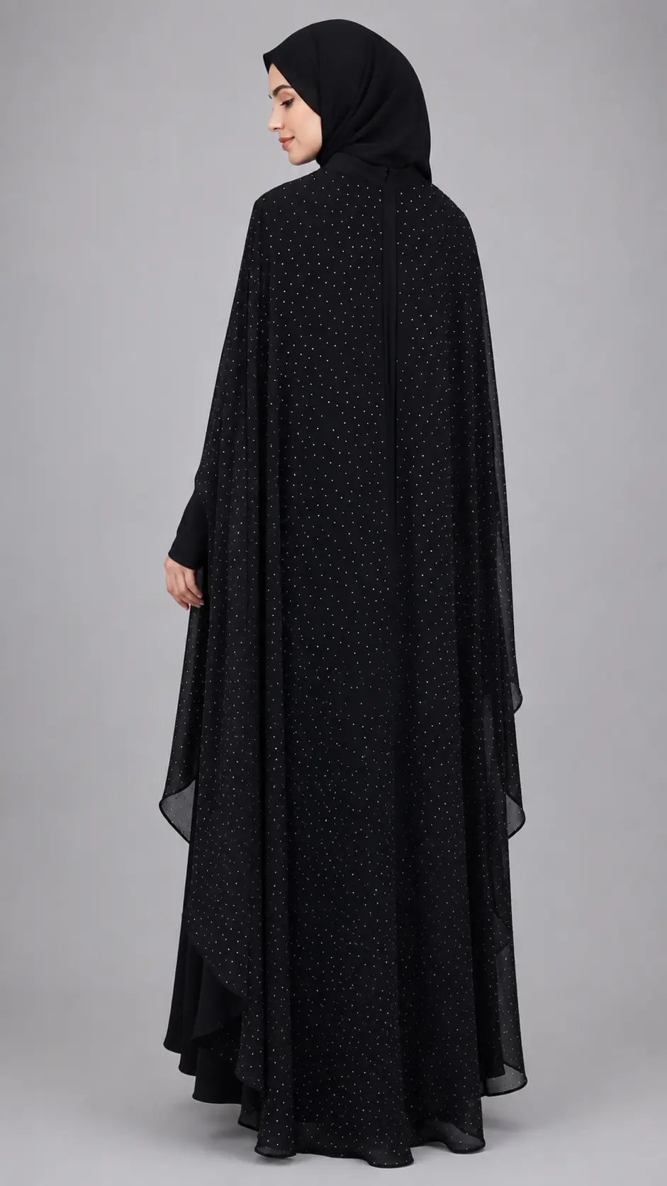 Elara Stone Cape Abaya