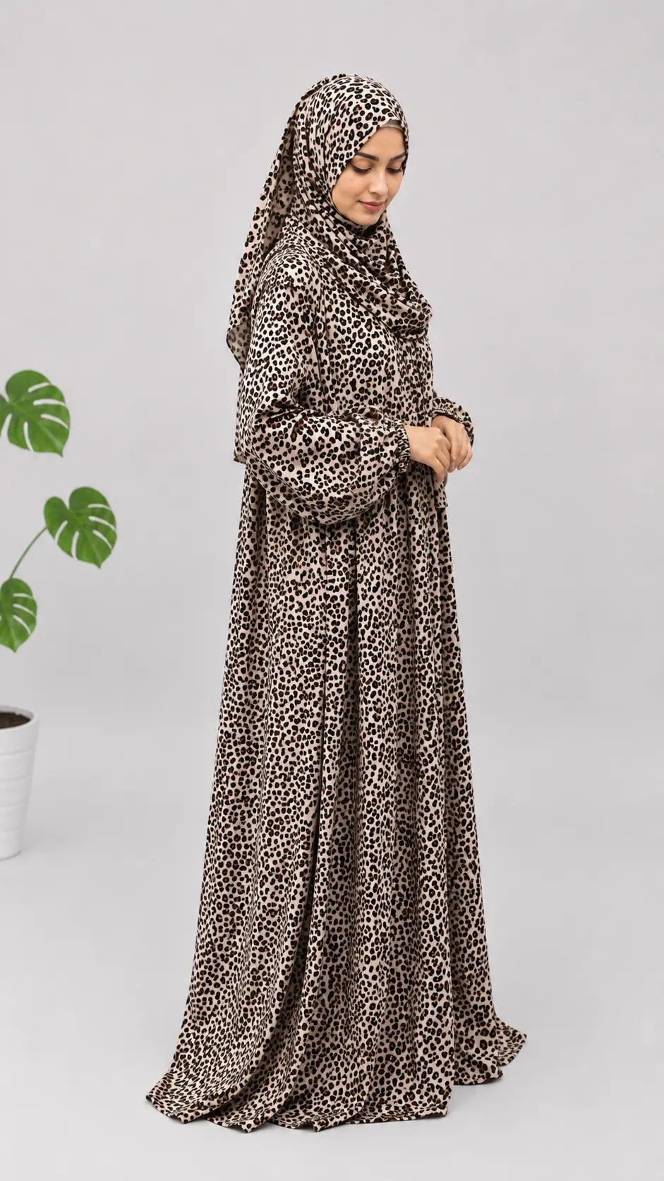 Shifa Leopard Print Prayer Dress - Loose Fit