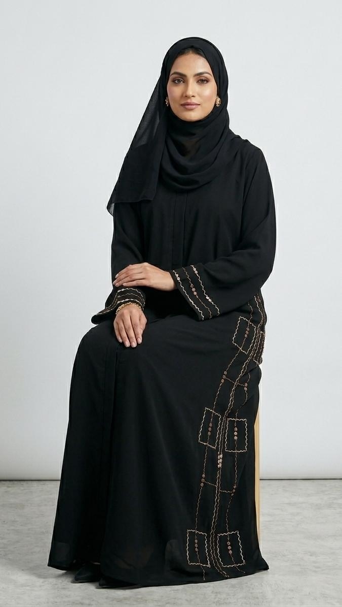 AL Zara Geometric Abaya