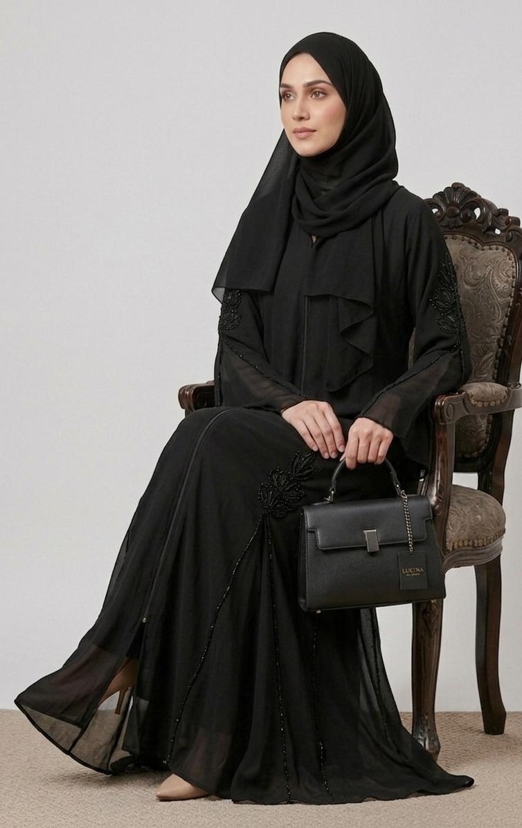 The Onyx petal Abaya